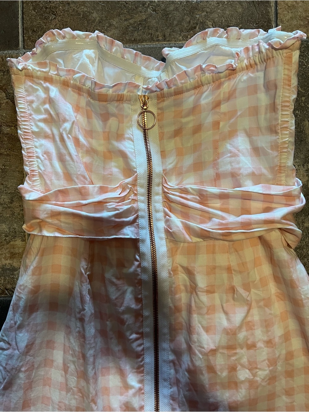 For Love & Lemons Dixie Mini Dress Pink Gingham Size XS Cottagecore Coquette - Picture 4 of 6